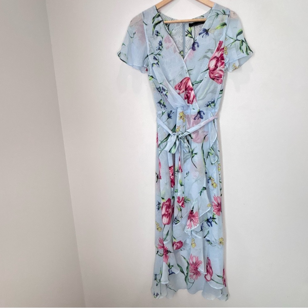 White House Black Market Floral Wrap Dress Size Small/Medium b28